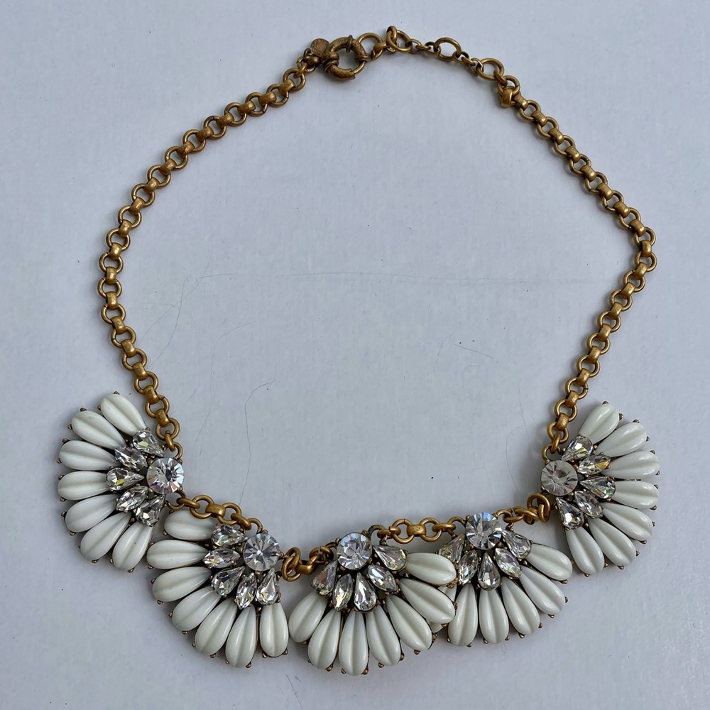 J Crew White Statement Necklace - Picture 1 of 6